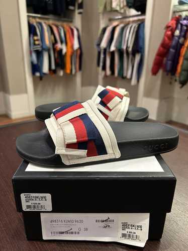 Gucci Gucci Sylvie Web Bow Slides