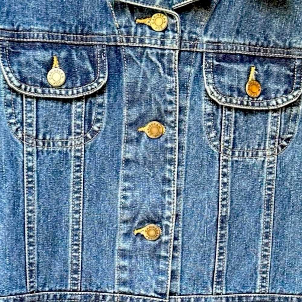 Caribbean Joe Longer denim jeans jacket size Smal… - image 4