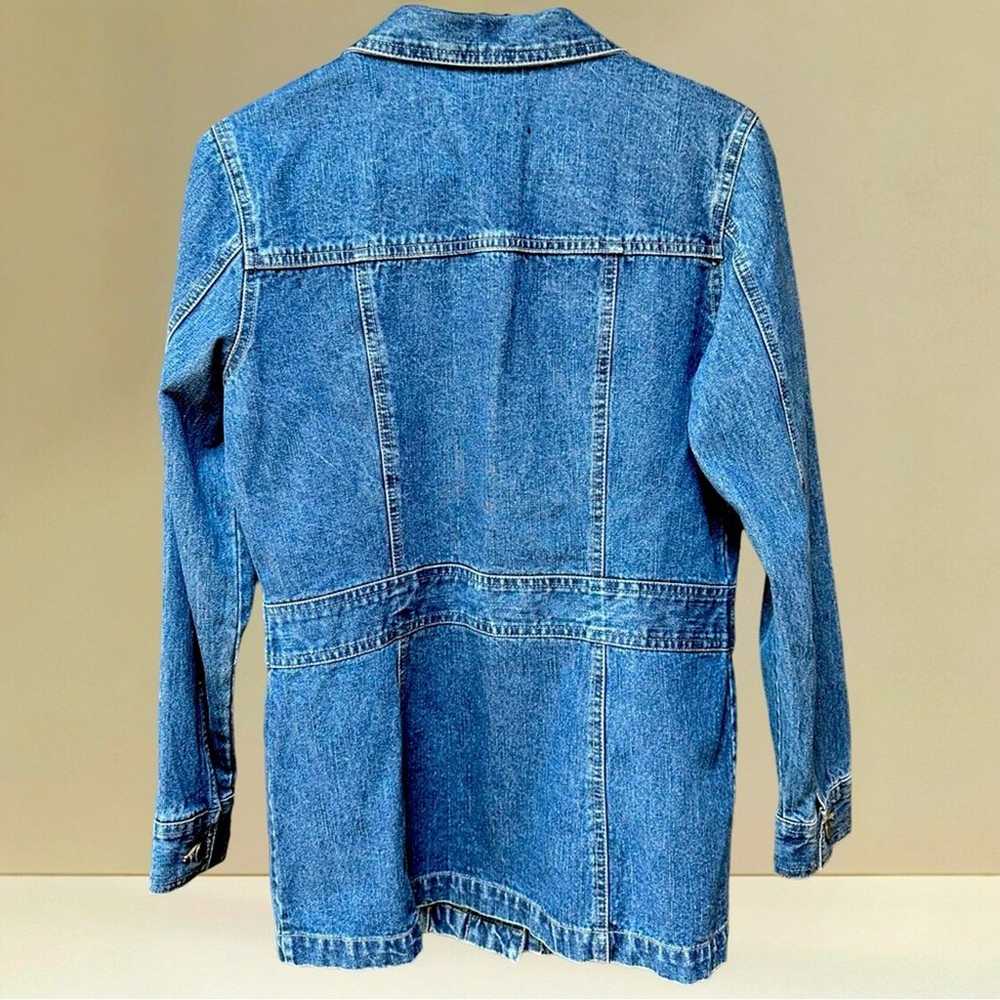 Caribbean Joe Longer denim jeans jacket size Smal… - image 7