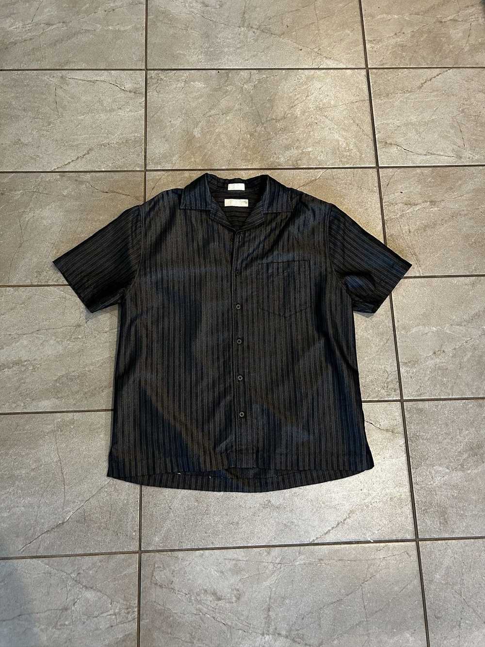 Vintage Black stripe camp collar shirt - image 1