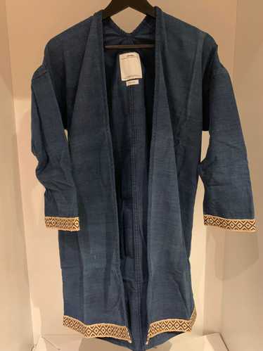 visvim Sanjuro Indigo Bamboo Coat | Hypebeast