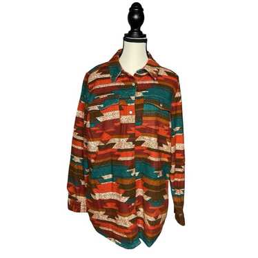 Canyon Retreat Aztec Print Shirt/ Jacket Women's M