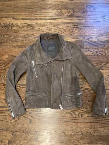 Allsaints Bales Biker Suede Leather Jacket