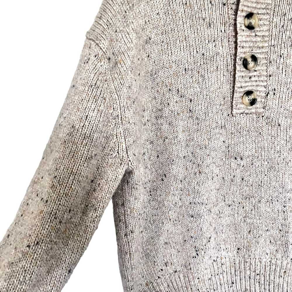 Zara Zara tan chunky knit polo collar tweed sweat… - image 4