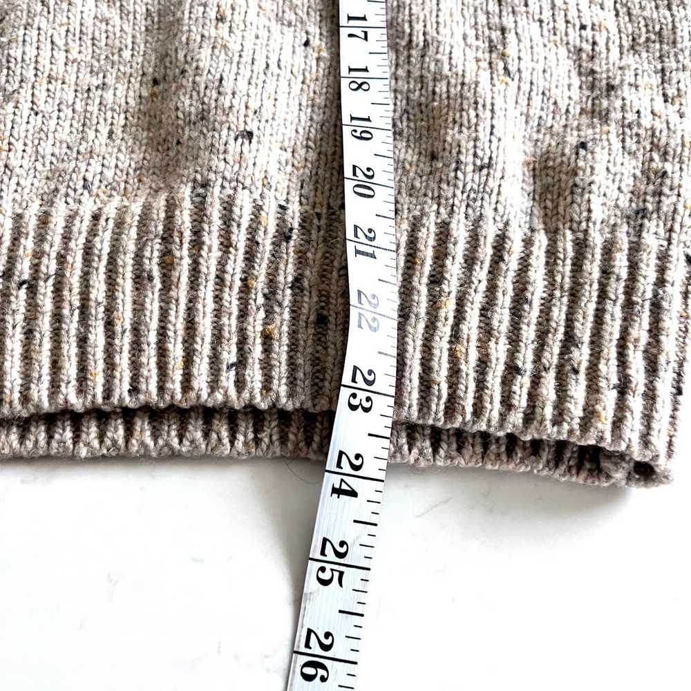 Zara Zara tan chunky knit polo collar tweed sweat… - image 7