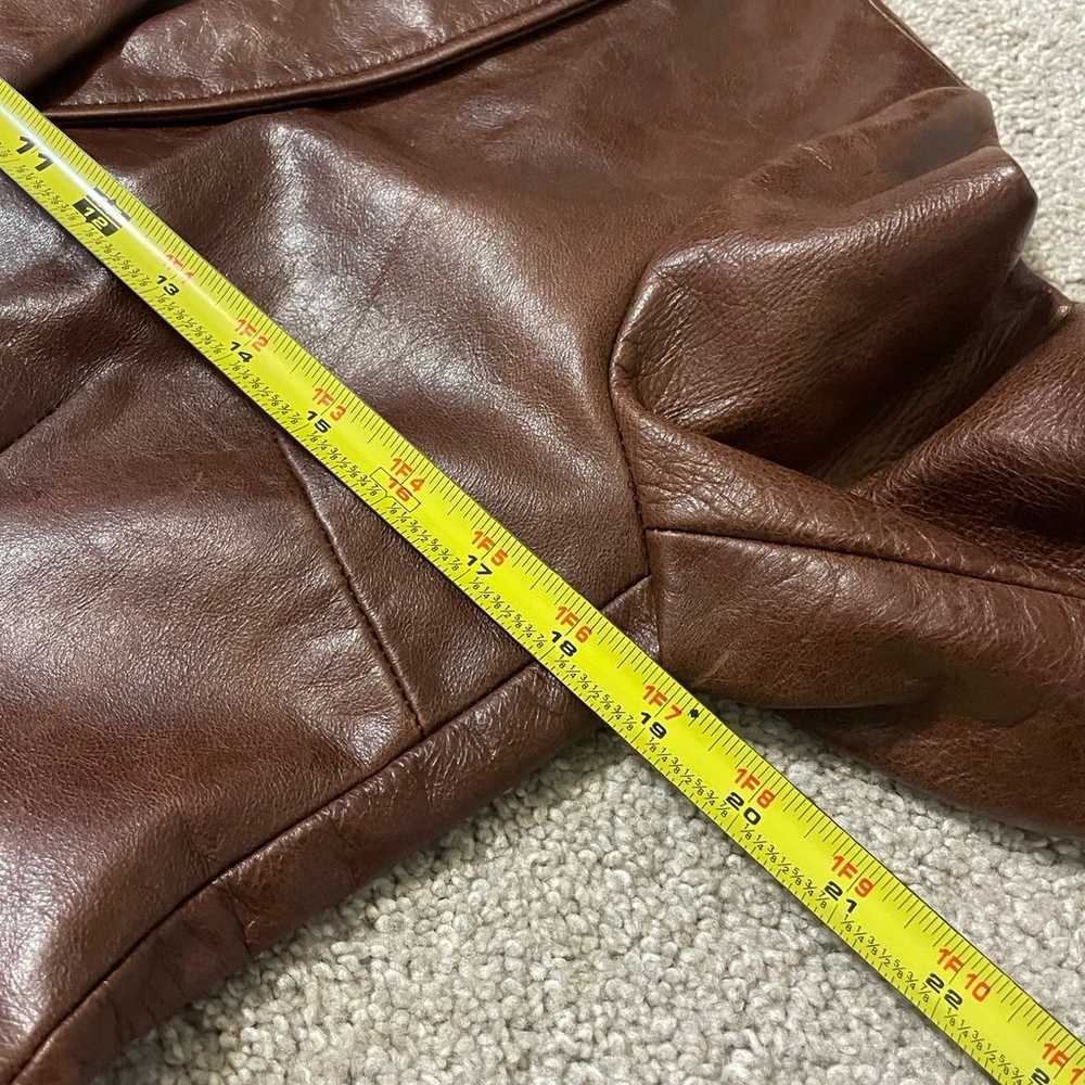 Vintage Y2K Gap Brown Leather Blazer Jacket Women… - image 3