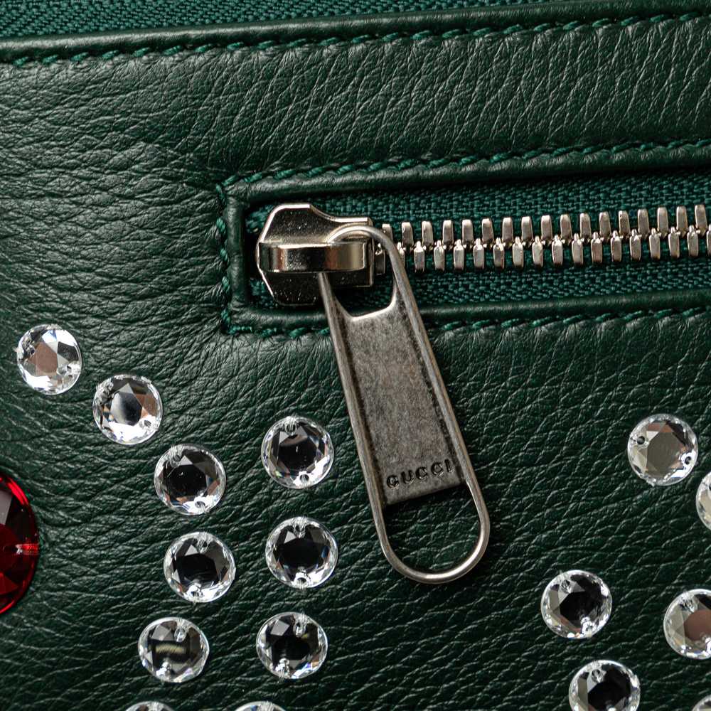 Green Gucci Crystal Embellished Web Belt Bag - image 8