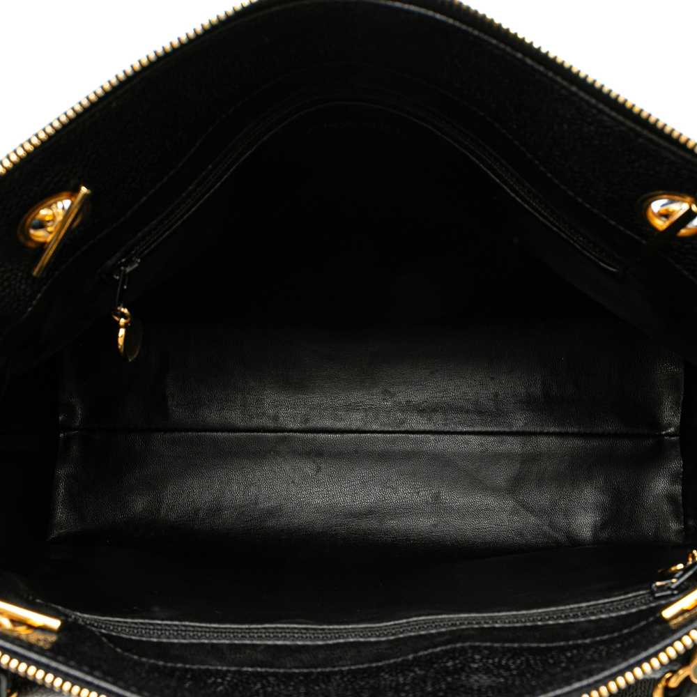 Black Chanel Caviar Front Pocket Chain Tote - image 5