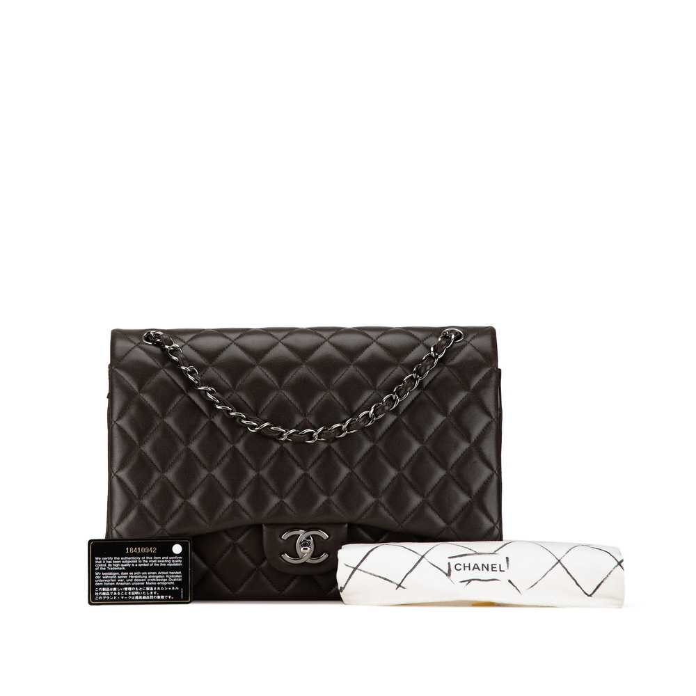 Black Chanel Maxi Classic Lambskin Double Flap Sh… - image 12