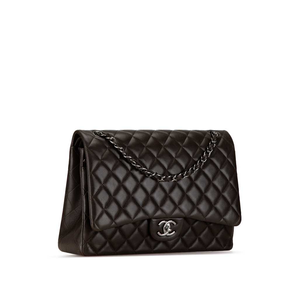 Black Chanel Maxi Classic Lambskin Double Flap Sh… - image 2