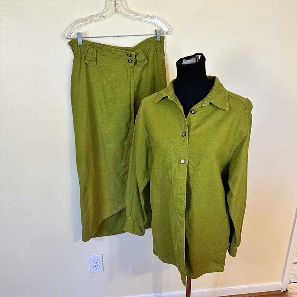 Vintage Ascente Sport Lime Green Button Down Blaz… - image 1