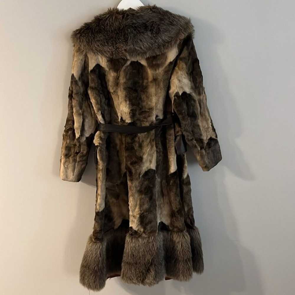 Vintage Faux Fur Long Coat Size Small - image 2