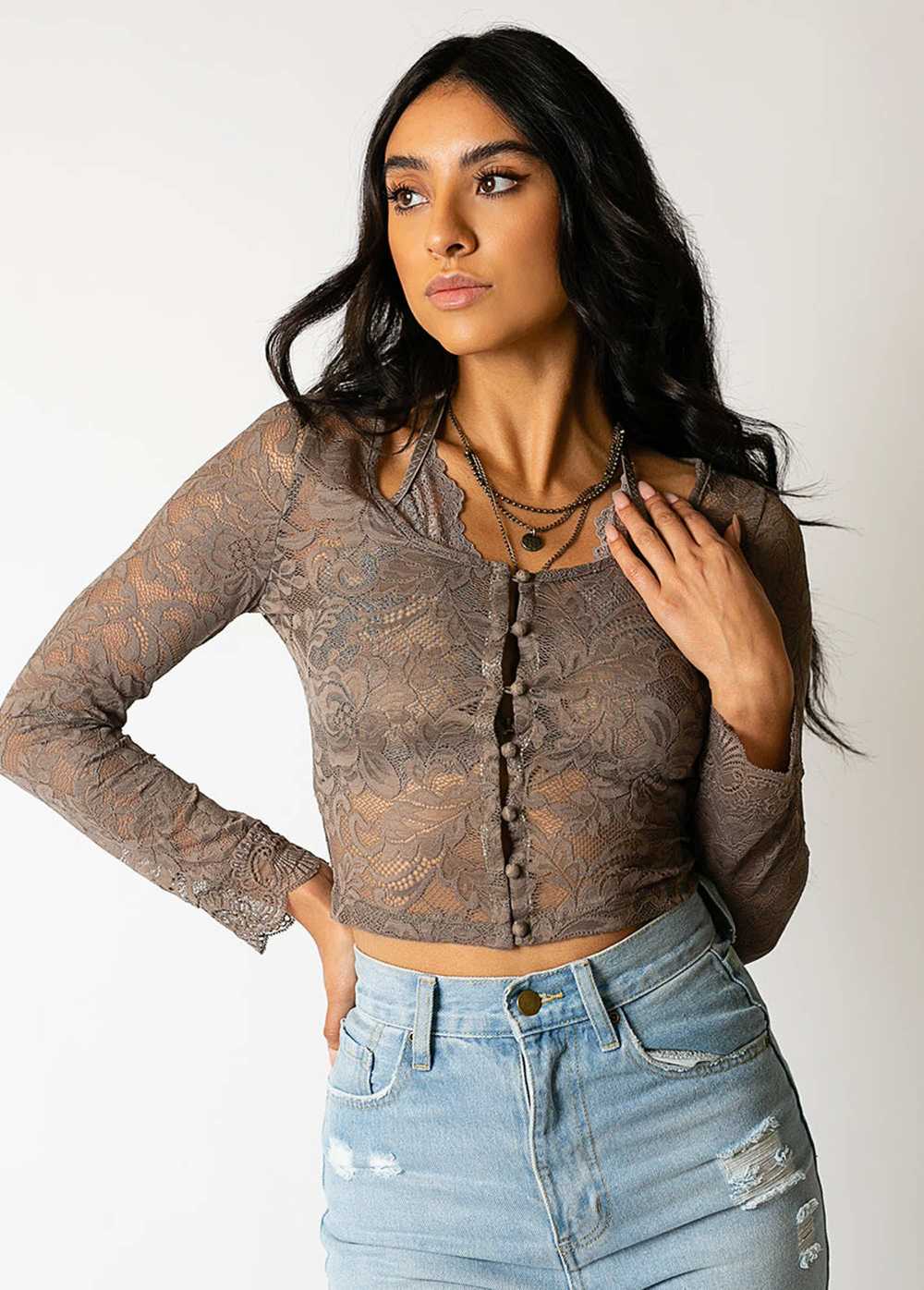 Joyfolie Tessa Top in Taupe - image 1