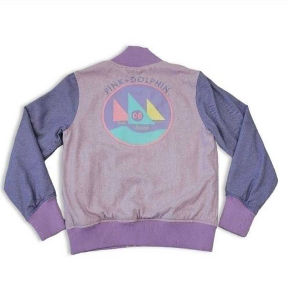 Pink Dolphin Retro Lettermans Varsity Bomber Jack… - image 2