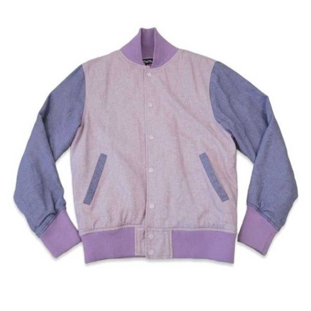 Pink Dolphin Retro Lettermans Varsity Bomber Jack… - image 3