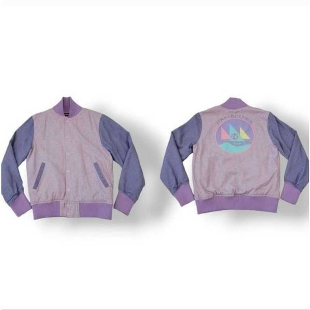 Pink Dolphin Retro Lettermans Varsity Bomber Jack… - image 4