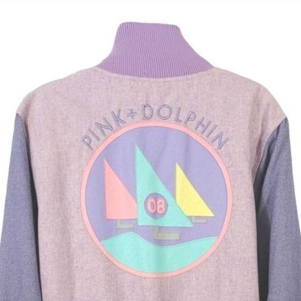 Pink Dolphin Retro Lettermans Varsity Bomber Jack… - image 7