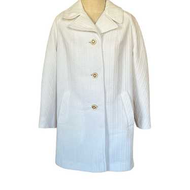 Vintage Bettina Medium White 1960s Cape Peacoat R… - image 1