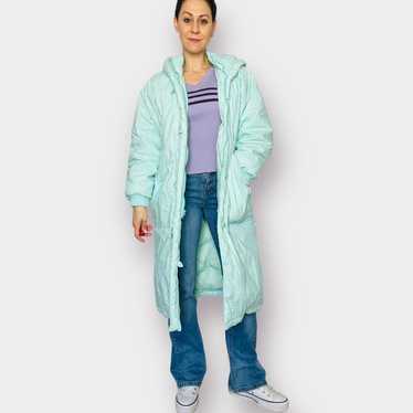 80s Sportables Aqua Teal Down Puffer Coat