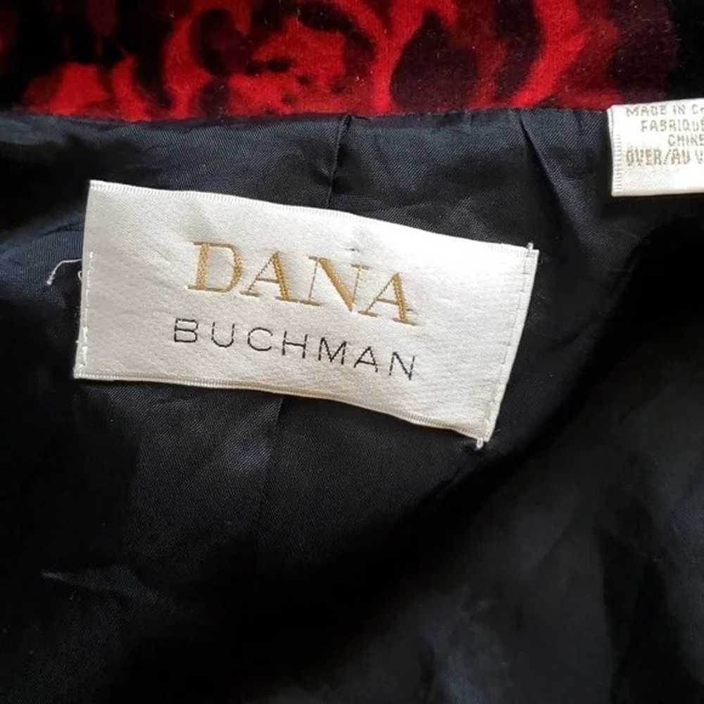 Dana Buchman Red & Black Floral Velvet Jacket - image 5