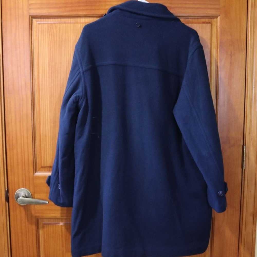 LL Bean Vintage 90s Navy Blue Wool Toggle Coat La… - image 11