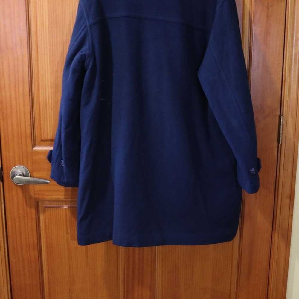 LL Bean Vintage 90s Navy Blue Wool Toggle Coat La… - image 12