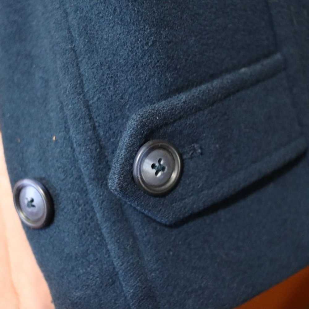 LL Bean Vintage 90s Navy Blue Wool Toggle Coat La… - image 5