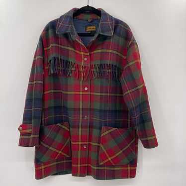 Eddie Bauer Jacket Womens large Red Blue Tartan P… - image 1