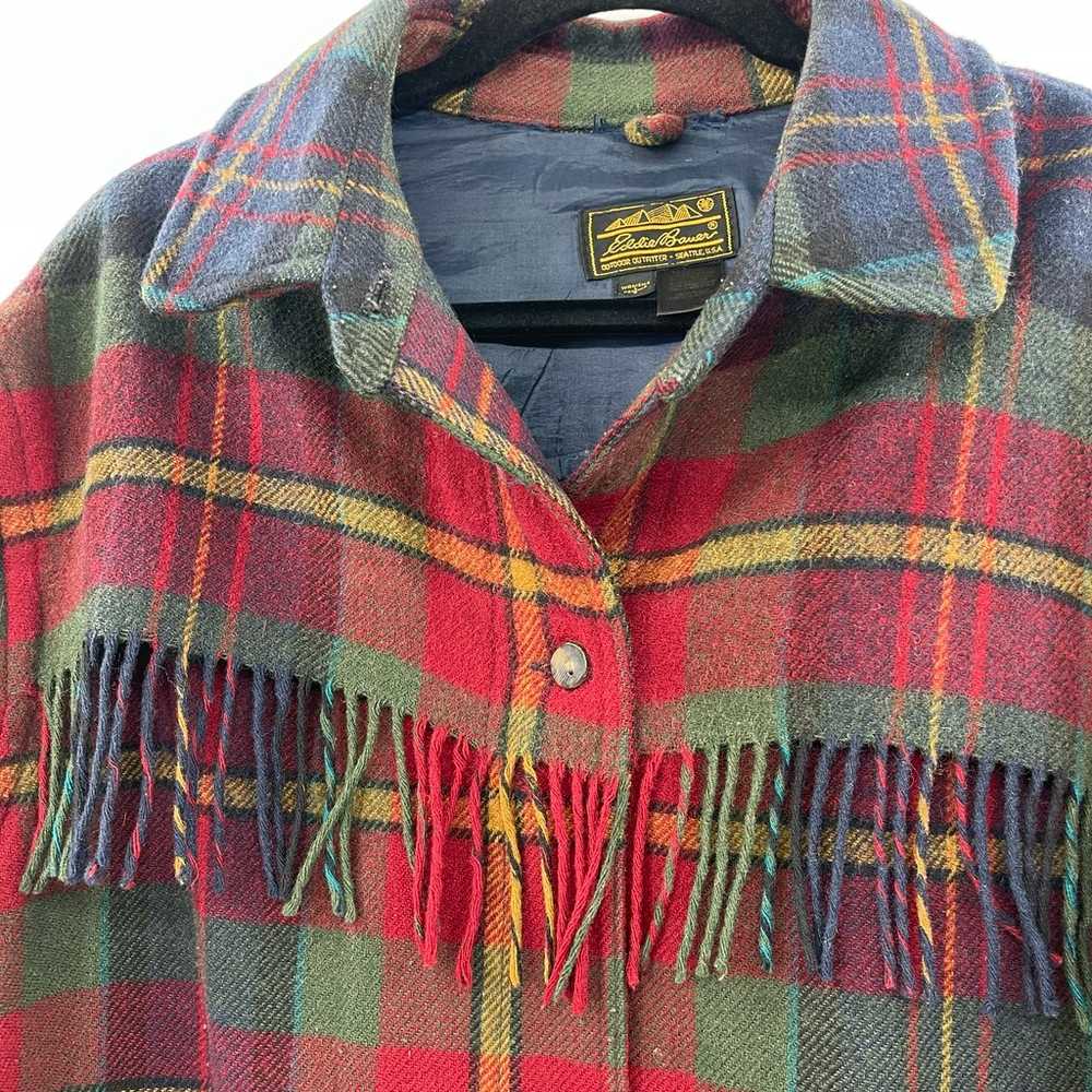 Eddie Bauer Jacket Womens large Red Blue Tartan P… - image 6