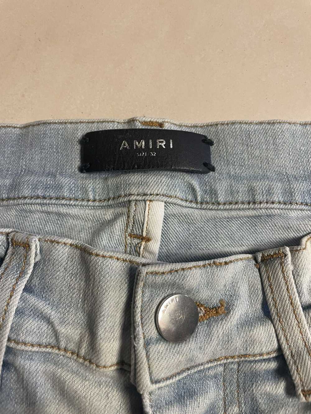 Amiri Amiri Logo Distressed Skinny Jeans - image 3