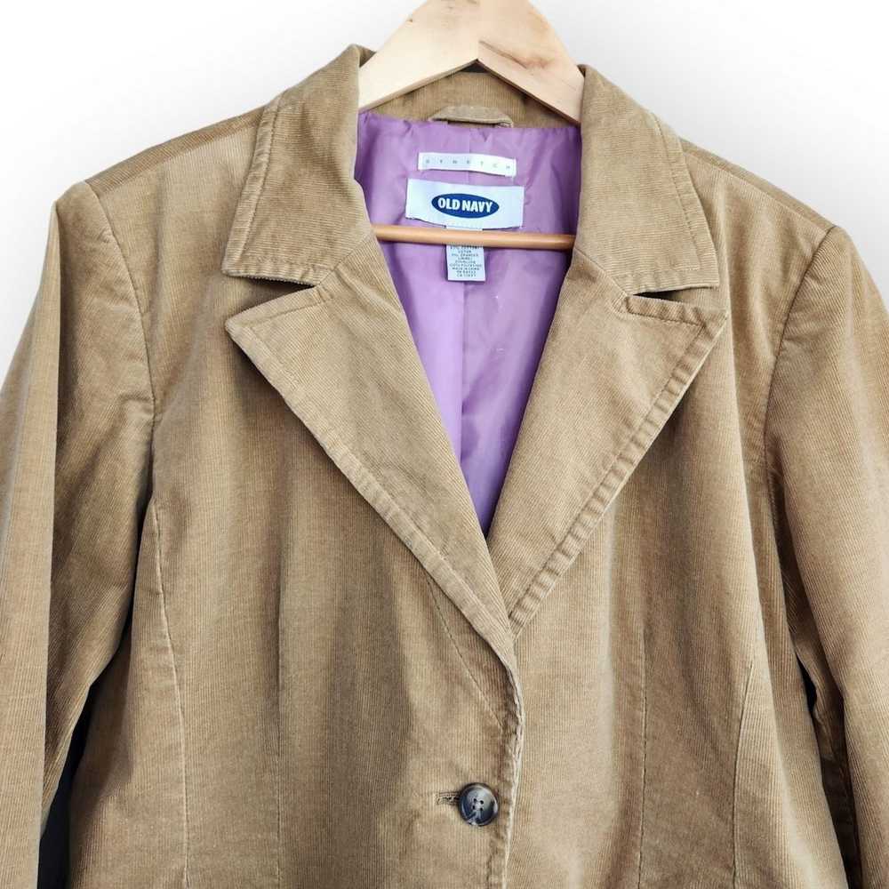 Y2K Old Navy Camel Tan Corduroy One Button Blazer… - image 2