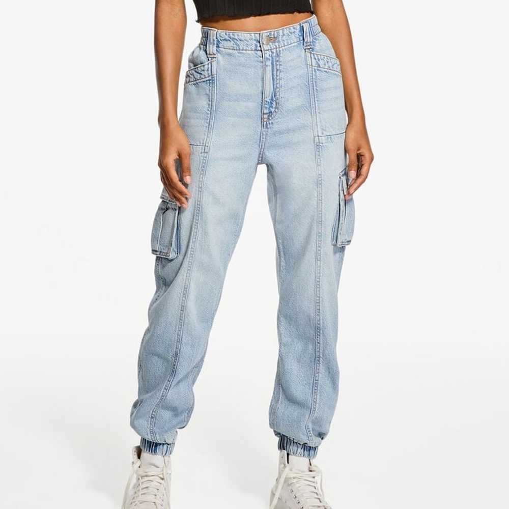 Aeropostale- 90s Super High-Rise Baggy Denim Carg… - image 1