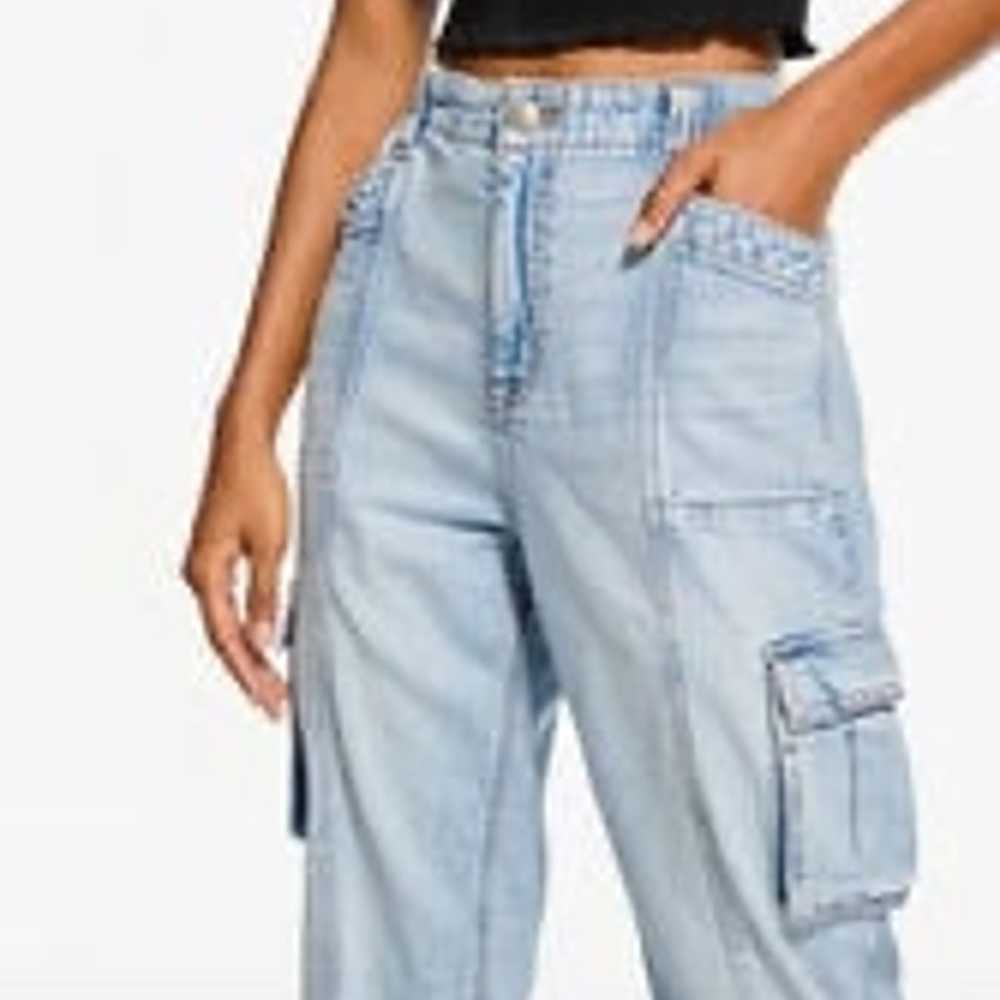 Aeropostale- 90s Super High-Rise Baggy Denim Carg… - image 4