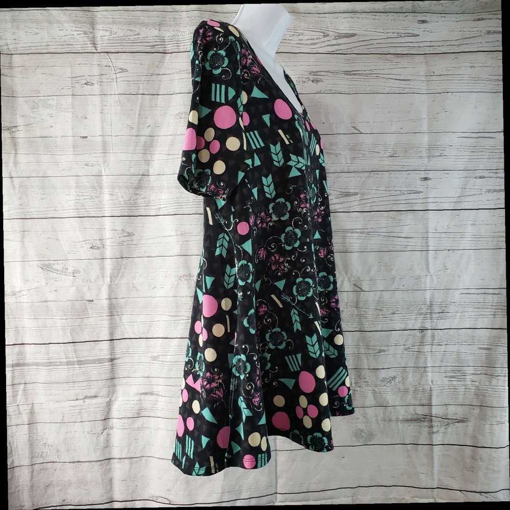 Vintage Small Black Pink Floral Polyester Blend L… - image 3