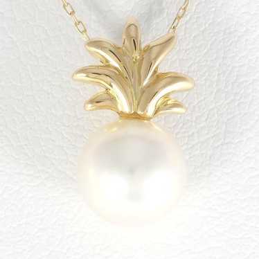 Other Other K18 Yellow Gold Pearl Necklace Metal … - image 1