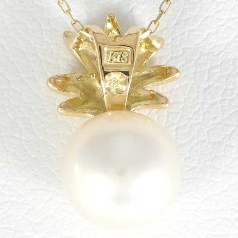 Other Other K18 Yellow Gold Pearl Necklace Metal … - image 4