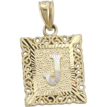 Pendant Only 10k Yellow Gold Letter J Initial Mon… - image 1