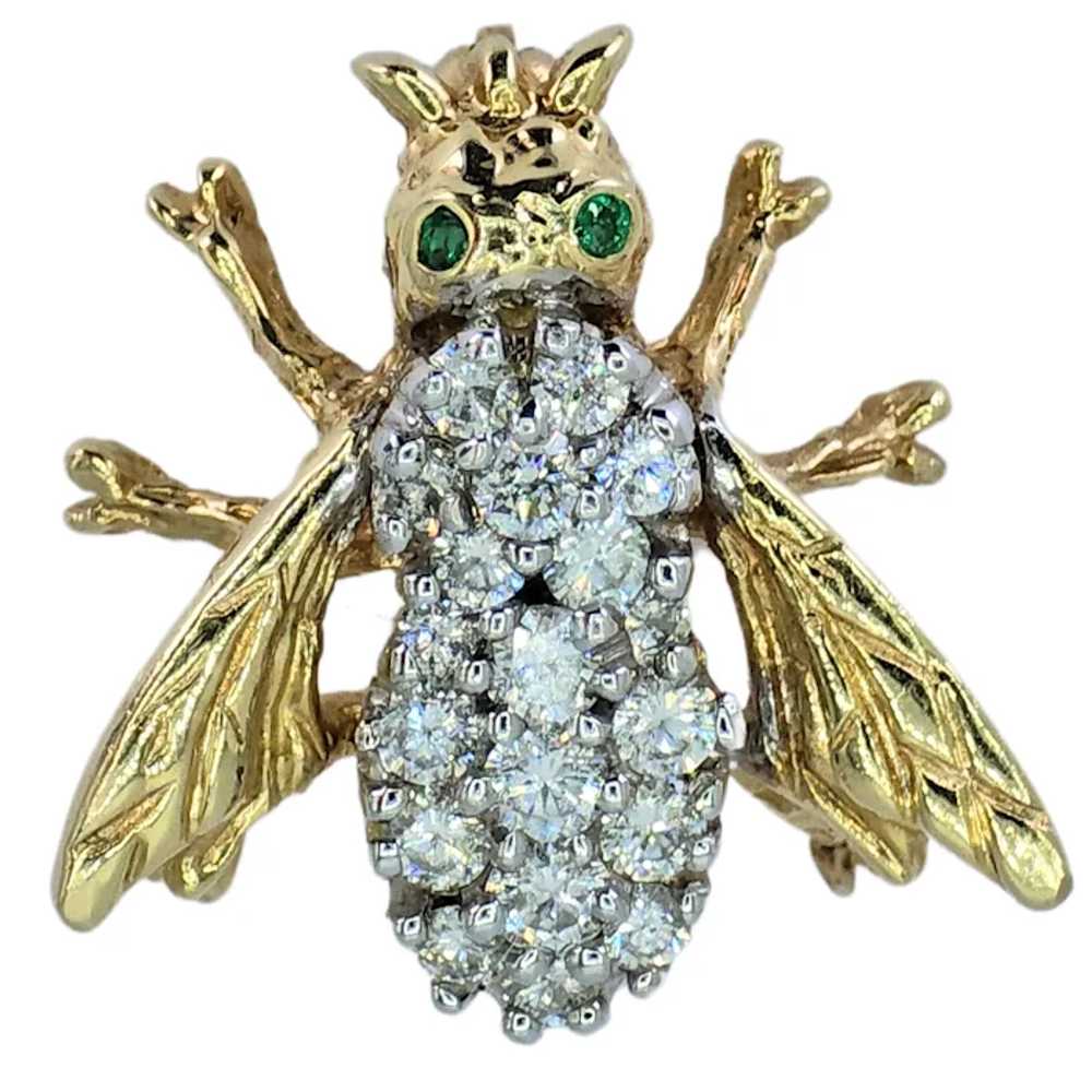 14k (585) Yellow Gold Natural Diamond Bee Shape B… - image 5