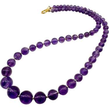 Genuine Amethyst and 14k and 18k Gold Necklace