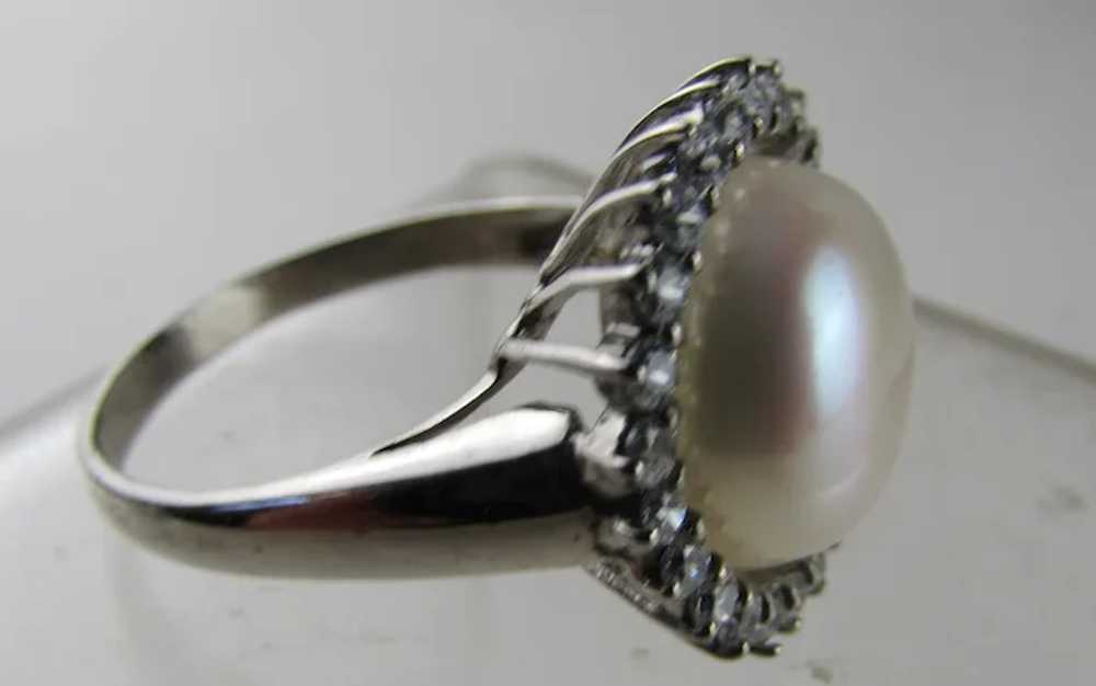 Sterling Silver Freshwater Pearl Ring with a CZ H… - image 8