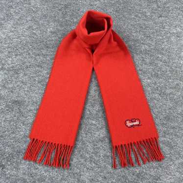 Vintage Harrods Knightsbridge Unisex store Red Lamb's Wool Scarf