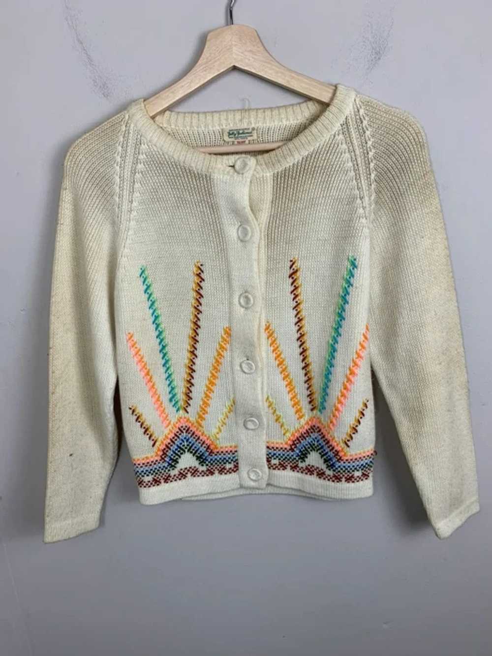 Cardigan × Coloured Cable Knit Sweater × Vintage … - image 4