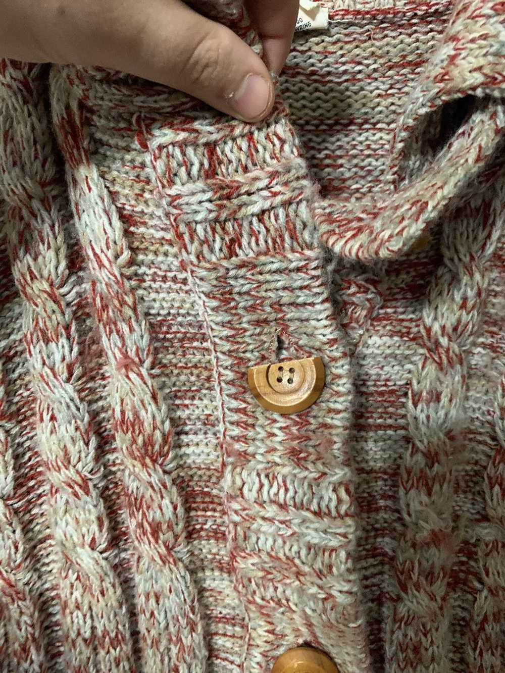 Cardigan × Vintage Vintage Red Heather Knit Cardi… - image 2