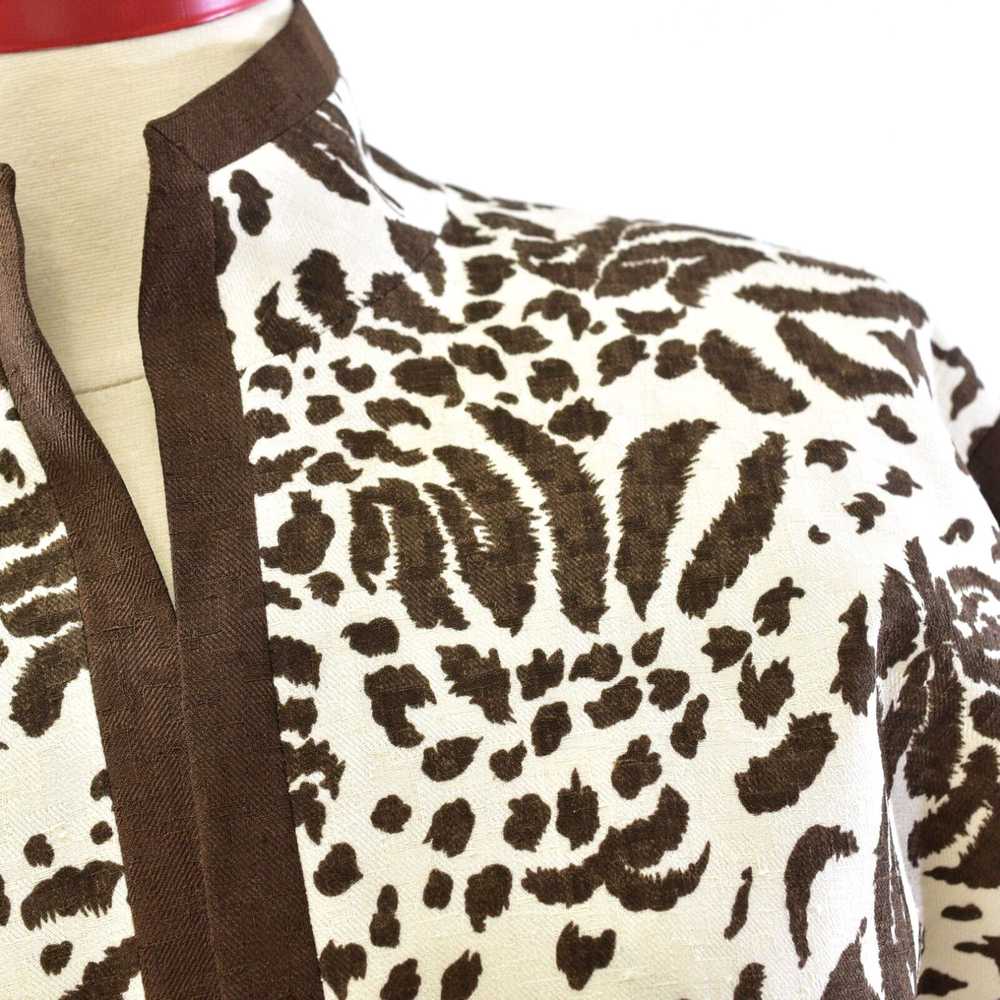 Vintage Brown and Ivory Leopard Print Luxe Open F… - image 2