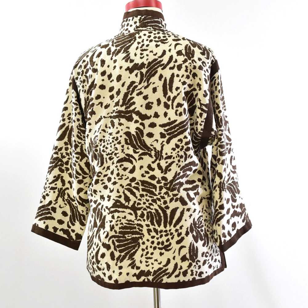 Vintage Brown and Ivory Leopard Print Luxe Open F… - image 5