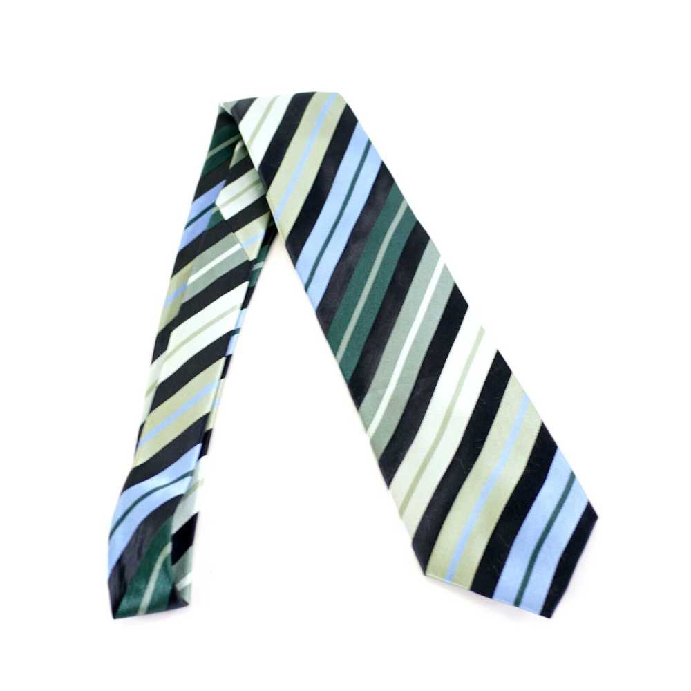 Bcbg Attitude BCBG Green Blue Striped Woven Silk … - image 6