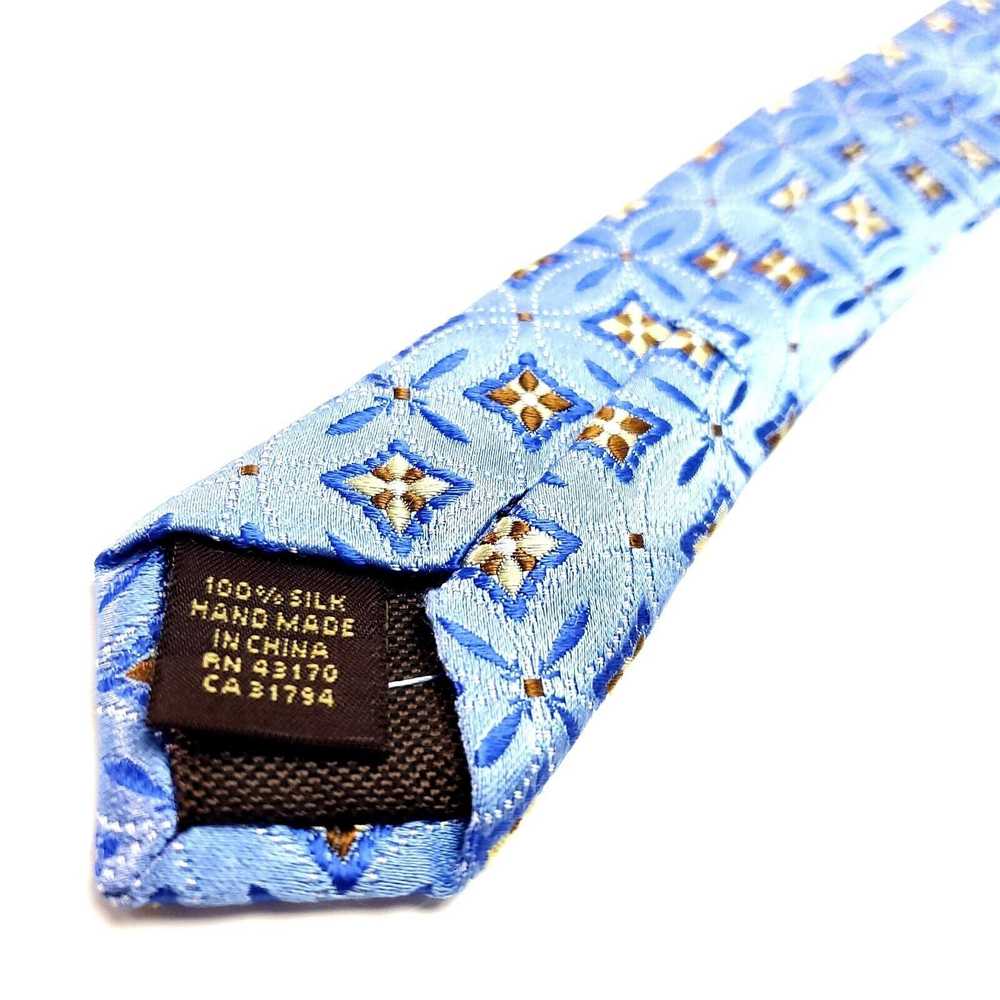 Tasso Elba Tasso Ella Blue Silk Tie Woven Geometr… - image 6