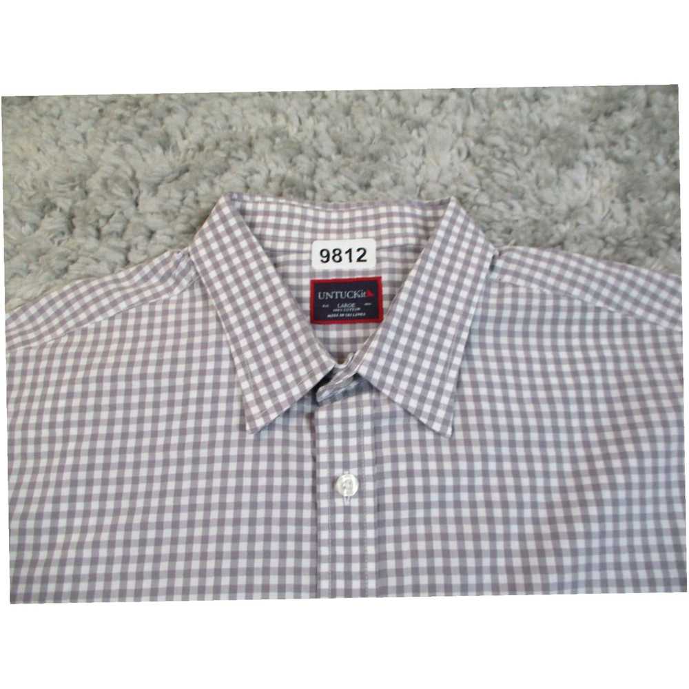 UNTUCKit Mens Large Grey Check Plaid Business Cas… - image 3