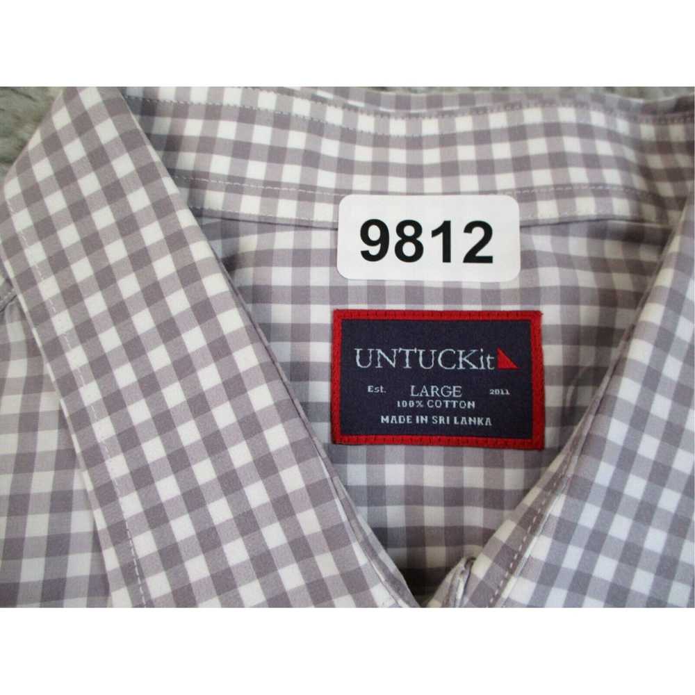 UNTUCKit Mens Large Grey Check Plaid Business Cas… - image 4