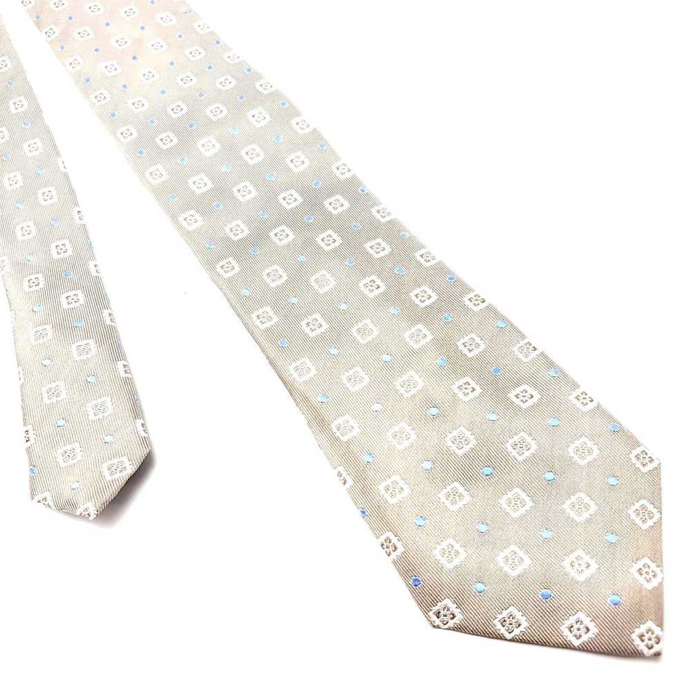 Tasso Elba Tasso Elba Beige Silk Tie Woven Geomet… - image 1